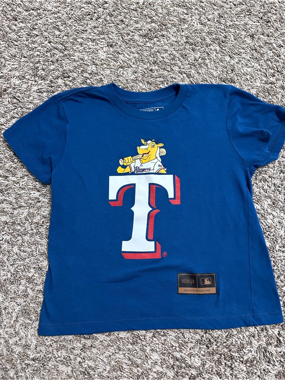 Baseballism Kids Royal Blue Rangers Graphic Tee with Mascot